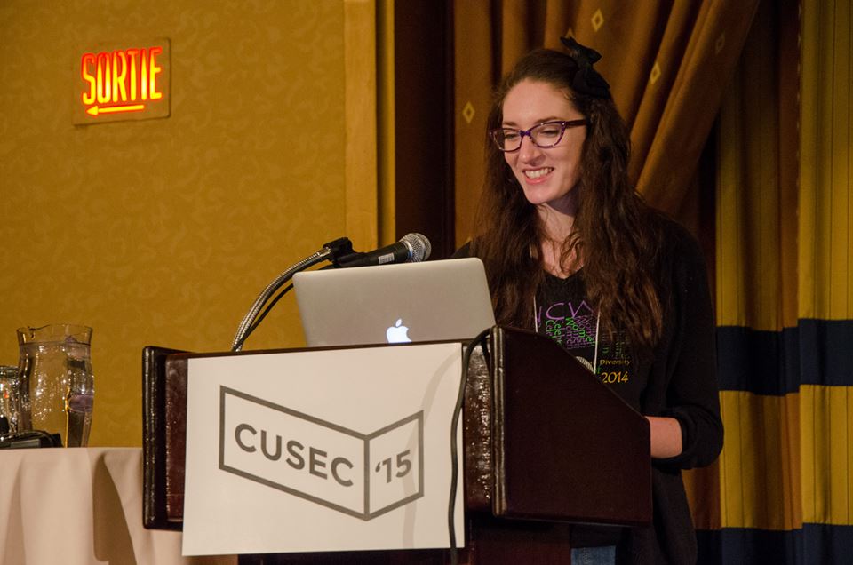 Vanessa speaking at CUSEC 2015